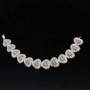 Filigree Heart Bracelet stamped Bolivia and .925